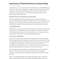 Importance of Thymosin beta-4 In Human Body