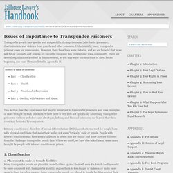 Issues of Importance to Transgender Prisoners - Jailhouse Lawyer's Handbook