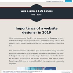 Importance of a website designer in 2019 – Web design & SEO Service