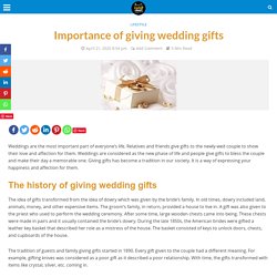 Importance of giving wedding gifts - Zindagi Hacks