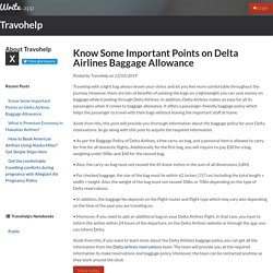 Know Some Important Points on Delta Airlines Baggage Allowance by Travohelp