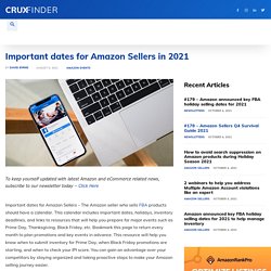 Important dates for Amazon Sellers in 2021 - Amazon Seller News Today