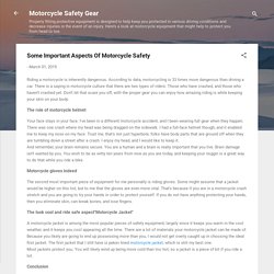 Some Important Aspects Of Motorcycle Safety