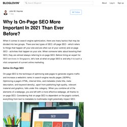 Why Is On-Page SEO More Important In 2021 Than Ever Before?
