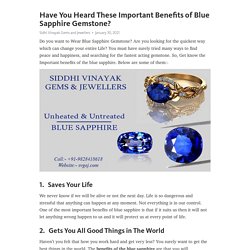 Have you Heard these Important Benefits of Blue Sapphire Gemstone?