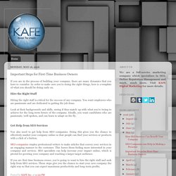 KAFE, Inc.: Important Steps for First-Time Business Owners