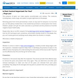 Is Pest Control Important For You?