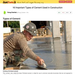 16 Important Types of Cement Used in Construction