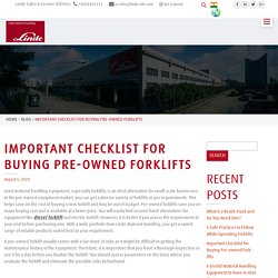 Important Checklist for Buying Pre-owned Forklifts - Linde Material Handling