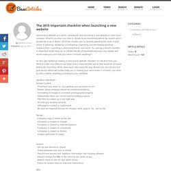 The 2015 Important checklist when launching a new website