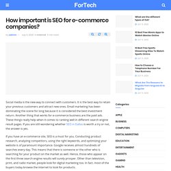 How important is SEO for e-commerce companies? - ForTech