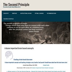 A dozen important brain based concepts - The Second Principle