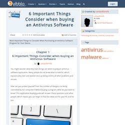 6 Important Things Consider when buying an Antivirus Software