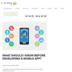 Important things to consider before developing a mobile app