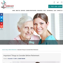 Important Things to Consider Before Retirement