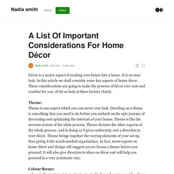 A List Of Important Considerations For Home Décor