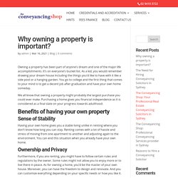WHY OWNING A PROPERTY IS IMPORTANT