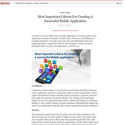 Most Important Criteria For Creating A Successful Mobile Application