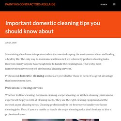 Important domestic cleaning tips you should know about