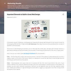 Important Elements to Build a Great Web Design