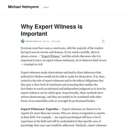Importance Of Expert Witness You Need To Know