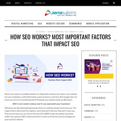 How SEO works? Most Important Factors that Impact SEO