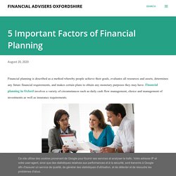 5 Important Factors of Financial Planning