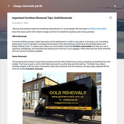 Important Furniture Removal Tips: Gold Removals