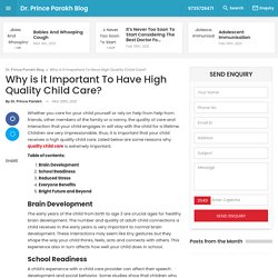 Why is it Important To Have High Quality Child Care