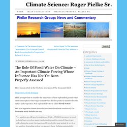 The Role Of Fossil Water On Climate – An Important Climate Forcing Whose Influence Has Not Yet Been Properly Assessed