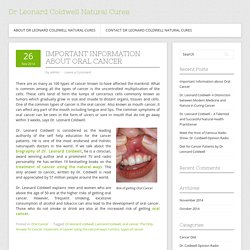 Important Information about Oral Cancer