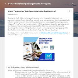 What is The Important Selenium with Java Interview Questions?