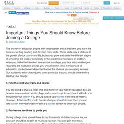 Important things you should know before joining a college