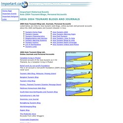 Important.ca. Asia Tsunami Blog List, Journals, Personal Accounts