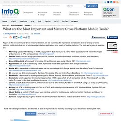 What are the Most Important and Mature Cross Platform Mobile Tools?
