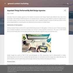 Important Things Performed By Web Design Agencies