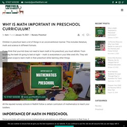 Why is Math Important in Preschool Curriculum?