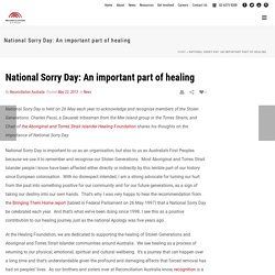 National Sorry Day: An important part of healing - Reconciliation Australia