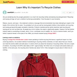 Learn Why It’s Important To Recycle Clothes