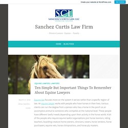 Ten Simple But Important Things To Remember About Equine Lawyers – Sanchez Curtis Law Firm