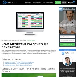 How Important Is A Schedule Generator?