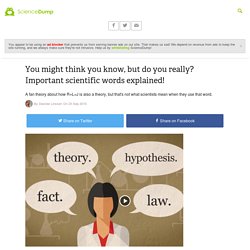 You might think you know, but do you really? Important scientific words expla...
