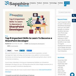 Top 8 Important Skills to Learn To Become a SharePoint Developer