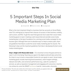 5 Important Steps In Social Media Marketing Plan