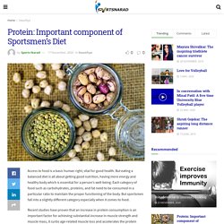 Protein: Important component of Sportsmen's Diet