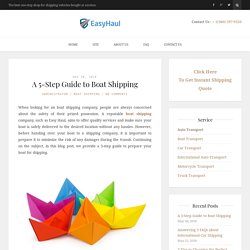 Important 5-Step Guide to Boat Shipping