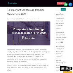 10 Important Self-Storage Trends to Watch For in 2020 - RentCubo