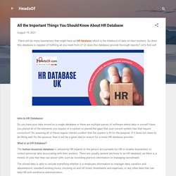 All the Important Things You Should Know About HR Database