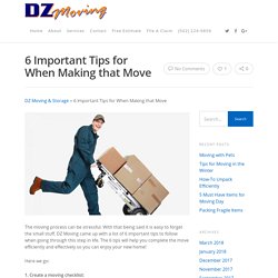 6 Important Tips for When Making that Move