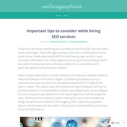 Important tips to consider while hiring SEO services